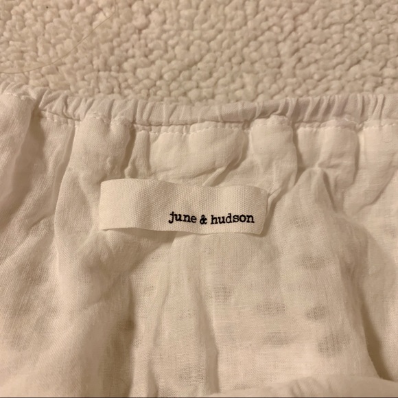 June & Hudson White Eyelet Midi Dress A Line Empire - Picture 9 of 12